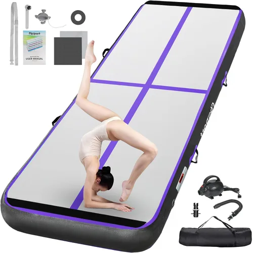 Miniatura 32 de FBSPORT - Colchonetas inflables de entrenamiento de 4 u 8 pulgadas de grosor, pistas de gimnasia para uso en el hogar, animadoras, yoga