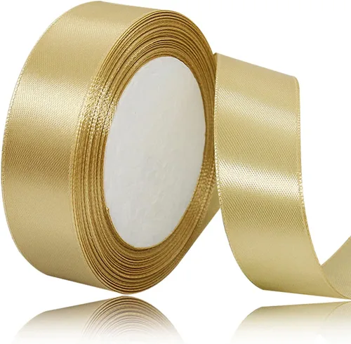 Miniatura 76 de Cinta de satén beige de 1 pulgada x 25 yardas, cinta de tela de color sólido para envoltura de regalos, manualidades, fabricación de lazos