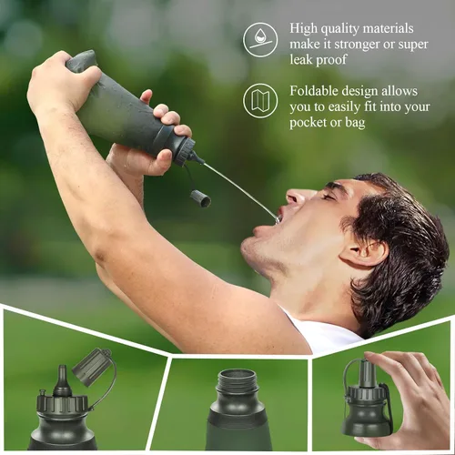 Miniatura 5 de Timain Bomba de filtro de agua portátil para exteriores, sistemas de filtración de agua, perfecta para viajes, camping, senderismo, pesca, caza