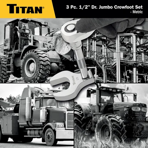 Miniatura 6 de Titan 61199 - Juego de llaves de pata recta de 1/2 pulgada, métricas, pulidas, 3 piezas, incluye 27mm, 29mm y 30mm