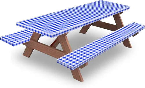 Miniatura 11 de Funda para Mesa y Banco de Picnic de 5 Pies, Esenciales de Camping Equipo para RV, 60 Pulgadas Impermeable Resistente al Viento Mantel Exterior