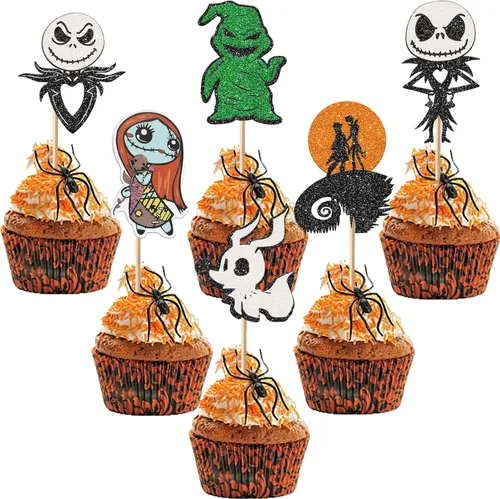 Miniatura 11 de Rsstarxi 1 paquete de decoración de pastel de cumpleaños con purpurina Have a Killer, decoración sangrienta de Halloween para decoración de pastel