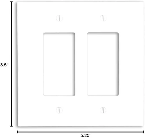Miniatura 2 de Leviton 88602 - Placa decorativa GFCI para pared, de gran tamaño, termoestable, montaje para dispositivo, color blanco