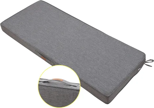 Miniatura 11 de FUNHOME Cojín de Banco para Exteriores 42 x 18 x 3 Pulgadas, Cojín de Sofá Portátil Resistente al Agua, Cojín de Columpio de Porche con Asa y Lazos