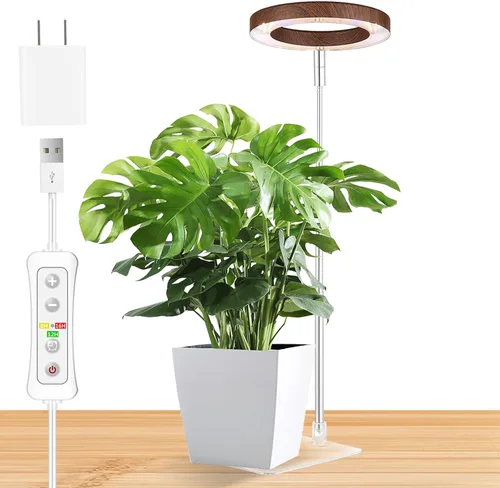 Miniatura 8 de yadoker Luz de cultivo de plantas, luz LED de espectro completo para plantas de interior, altura ajustable, temporizador automático, bajo voltaje