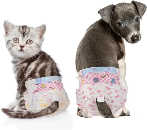 Miniatura 9 de Dono Pañales para perras, 48 unidades, pañales desechables para perras con indicador de humedad en celo, pañales súper absorbentes para cachorros