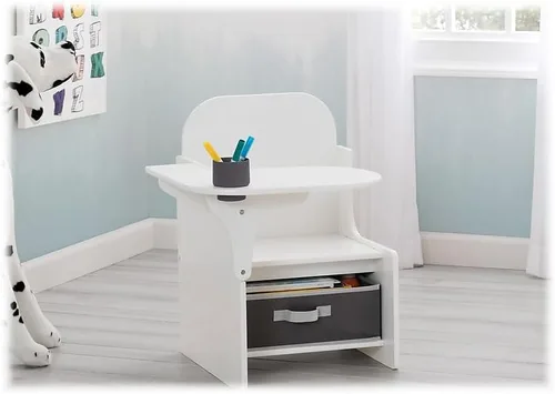 Miniatura 3 de Delta Children MySize - Escritorio con silla y compartimento de almacenamiento, color blanco bianca