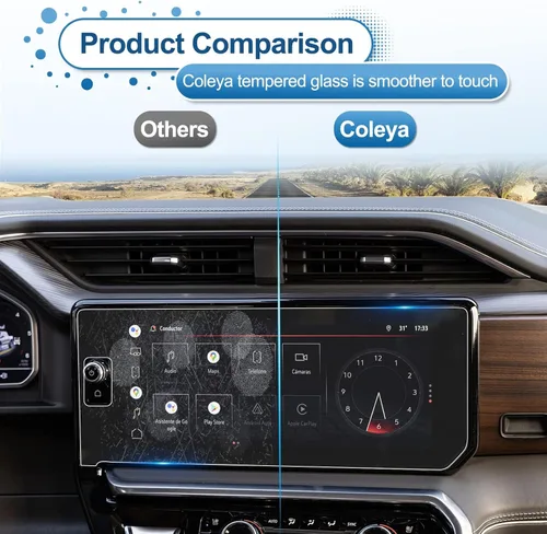 Miniatura 6 de 2022-2025 2026 Sierra 1500 Protector de pantalla para GMC Sierra 1500 (AT4/AT4X/Denali/Denali Ultimate) Pantalla táctil de 13.4 pulgadas, vidrio