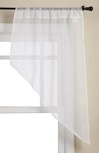 Miniatura 25 de Stylemaster Elegance Cenefa recta de gasa transparente, 60 x 14 pulgadas, color dorado