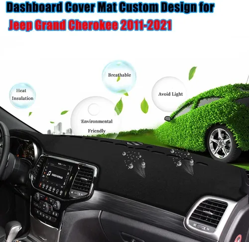 Miniatura 3 de Cubierta de salpicadero para salpicadero, tapete personalizado para Jeep Grand Cherokee 2011-2021 (no para Jeep Cherokee y Grand Cherokee L), Negro