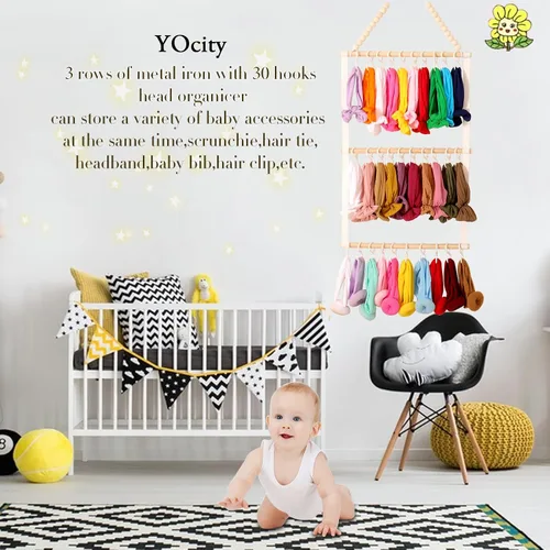Miniatura 2 de YOcity Soporte Organizador de Diademas para Niñas Bebés Diademas Accesorios para el Cabello Organizador de Lazos para el Cabello Almacenamiento