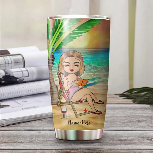 Miniatura 4 de Vaso personalizado con texto en inglés "Some Girls Are Just Born With The Beach", regalo para mejores amigas, hermanas, mejores amigas de una mujer