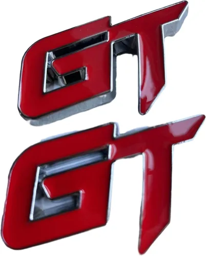 Miniatura 6 de 2 calcomanías de metal para emblema de automóvil GT para vehículos, camiones, guardabarros delanteros, parachoques, ventana lateral, maletero