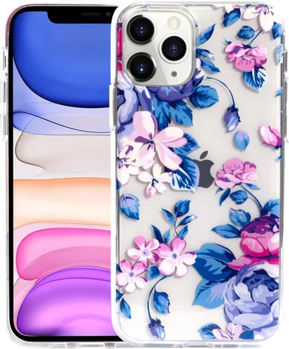 Funda de flores para iPhone 11 Pro (5.8 pulgadas), patrón floral transparente y delgado, diseño femenino ultrafino, a prueba de golpes, parte