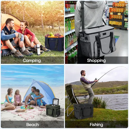 Miniatura 6 de BALEINE Bolsa térmica suave extragrande, enfriador portátil a prueba de fugas, volumen de 40/60 latas para playa, camping, kayak, viajes y viajes