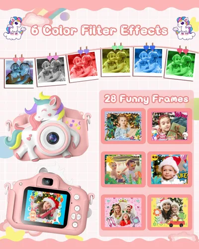 Miniatura 3 de Cámara para niños de 3 a 8 años, cámara selfie de 20 MP HD 1080P IPS, cámara digital dual de juguete para niños, regalos de Navidad y cumpleaños