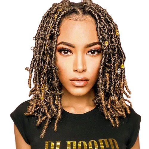 Miniatura 44 de Niseyo 6 paquetes de trenzas de ganchillo suaves de mariposa de 10 pulgadas, hechas a mano, preenlazadas, color negro oscuro, trenzas de mariposa
