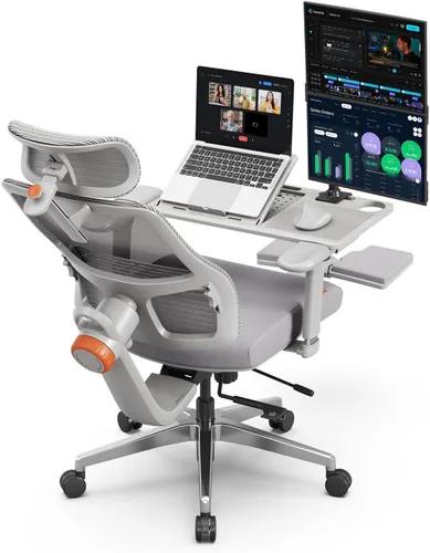 Miniatura 9 de Newtral - Silla ergonómica de oficina - Silla de escritorio para oficina en casa con soporte lumbar adaptable, con reposapiés, reposabrazos 4D, Negro