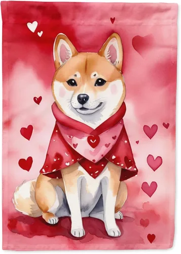 Miniatura 198 de Caroline's Treasures DAC5292CHF - Bandera de Border Collie My Valentine House para porche, grande, con manga para porche, para colgar en la pared