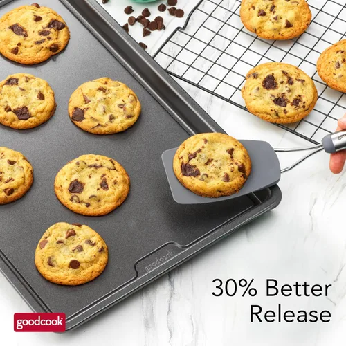 Miniatura 7 de GoodCook PRO - Bandeja grande para hornear, antiadherente, resistente a la deformación y a los arañazos, apta para lavavajillas, construcción