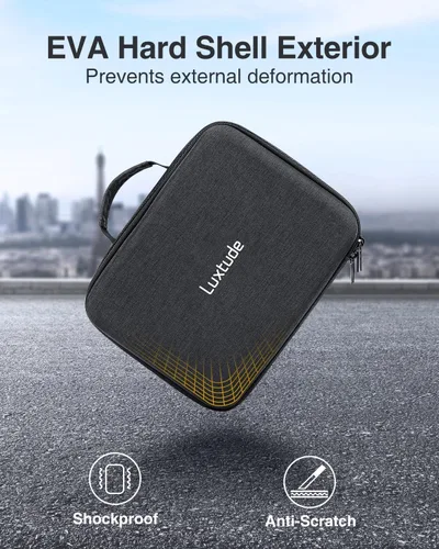 Miniatura 5 de Luxtude Estuche de peluquero grande, bolsas de peluquería duras para cortadoras y suministros, estuche de viaje para cortapelos y recortadoras