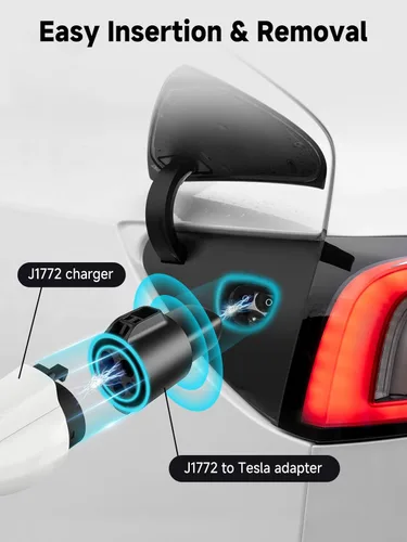 Miniatura 3 de Adaptador de carga J1772 a Tesla, adaptador de cargador EV de 80A 250V para Tesla Model S/3/X/Y/Cybertruck, compatible con cargadores J1772 de nivel