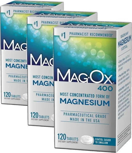 Miniatura 12 de Suplemento de magnesio Mag-Ox, óxido de magnesio de grado farmacéutico 483 mg, la forma más concentrada de magnesio, 120 tabletas