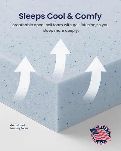 Miniatura 6 de LOUNJ Cubrecolchón de espuma viscoelástica de gel, fabricado en Estados Unidos (Full XL)