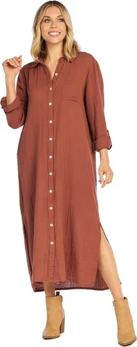 Miniatura 4 de Mud Pie Clemmy - Vestido largo para mujer, color óxido, talla M, Herrumbre