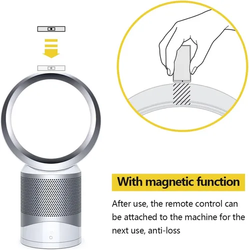 Miniatura 3 de 967400-01 Control remoto de repuesto para Dyson Pure Cool Link DP01 DP03 TP02 TP03 Ventilador purificador (con magnético/negro), compatible