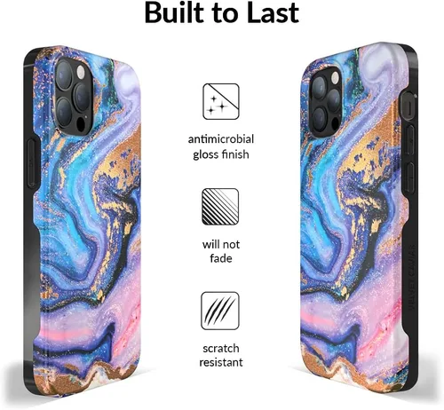 Miniatura 6 de VELVET CAVIAR Funda para iPhone 13 Pro Max, compatible con MagSafe, probada en caídas de 10 pies, con purpurina Galaxy Purpurina (Galaxy glitter)