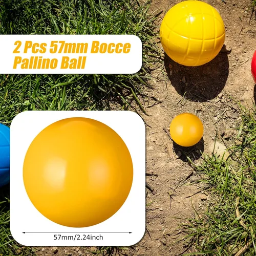 Miniatura 2 de Deekin 2 paquetes de 2.244 in Bocce Pallino para juego de bocha, bola de bocha, bolas de repuesto para bocce palino Amarillo