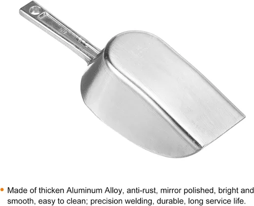 Miniatura 5 de PATIKIL Cucharas de hielo, de aluminio de 5.12 pulgadas, pequeña máquina de hielo para harina, cereales, azúcar, pala para cocina, bar, fiesta, tono