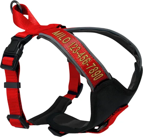 Miniatura 20 de Arnés para perro Pawtitas para entrenamiento de suave, ajustable, reflectante, acolchado para cachorros, Azul