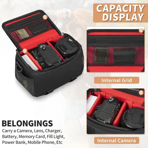 Miniatura 5 de Bolsa de transporte para cámara, estuche anti-choque con cubierta impermeable para lluvia compatible con Canon EOS R50 M50 Powershot SX540 SX70