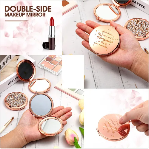 Miniatura 4 de Roowest 10 piezas de espejo compacto de regalos para mujeres, Sometimes You Forget Your Awesome Bulk Apreciation Party Favores para empleados, Oro