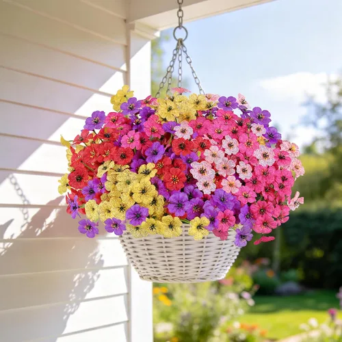Miniatura 51 de AmyHomie 16 paquetes de flores artificiales de eucalipto negro para exteriores, resistentes a los rayos UV, flores sintéticas que no se decoloran