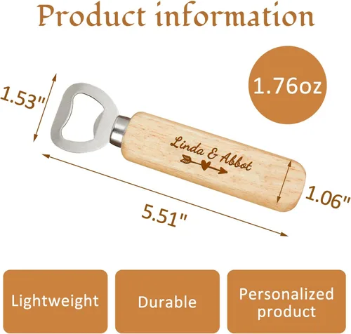 Miniatura 6 de Abrebotellas de madera personalizado, regalo de cerveza para él, padrino, hermano, novio, amigo, padre, regalos únicos para el día del padre
