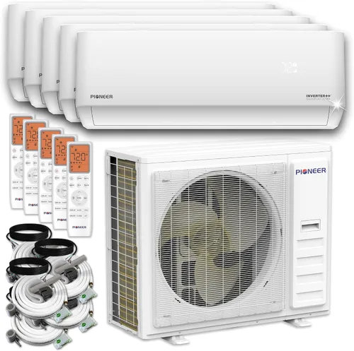 Miniatura 10 de Quad Split 36000 BTU 3-Ton Quantum Ultra Wi-Fi 22.5 SEER Energy-Star Multi (4) Zona Montaje en Pared Aire Acondicionado Bomba de calor 230 voltios