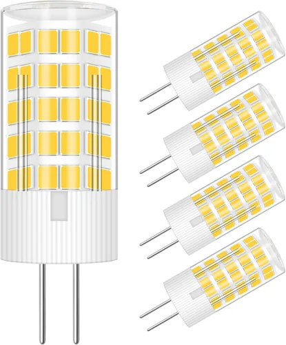 Bombillas LED G4 AC/DC12V 4W (equivalente a halógeno de 40 W 30 W) blanco cálido 3000 K 400 LM, bombilla base G4 JC T3 bi-pin para iluminación de