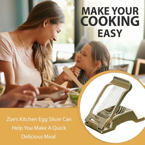 Miniatura 6 de Zoe's Kitchen Good Grip - Cortador de huevos duros para huevos duros, cortador de huevos de aluminio grande profesional de alta resistencia