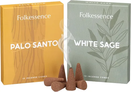 Miniatura 18 de Folkulture Conos de Incienso Perfumados Juego de 6 (120 Conos) con Porta Conos de Incienso Incienso de Lavanda, Palo Santo, Incienso de Sándalo