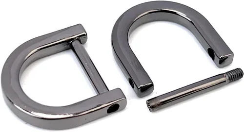Miniatura 6 de 4 anillos en D resistentes con grillete de 1-1/2 pulgadas, oro antiguo, en forma de U, repuesto para bolso, llavero, collar de perro