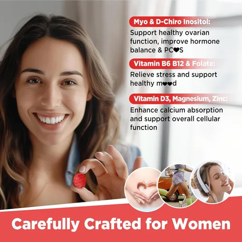 Miniatura 8 de Gomitas veganas con omega 3 de mio-inositol y D-Chiro Inositol para mujer
