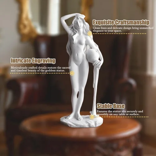 Miniatura 3 de Estatua de cerámica de la diosa Venus, estatuas de diosa femenina, figuras de mitología griega romana para sala de estar, dormitorio, estudio