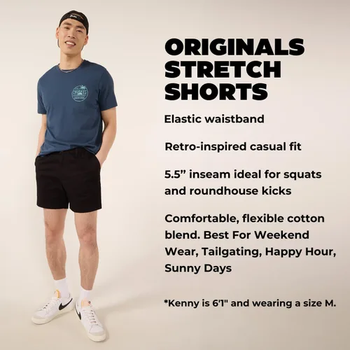 Miniatura 2 de Chubbies Pantalones cortos chinos para hombre de 5.5 pulgadas, pantalones cortos casuales con cintura elástica, bolsillos laterales y traseros