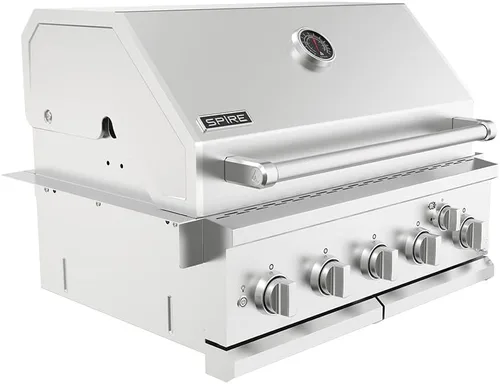 Spire Cabezal de isla de gas integrado de 5 quemadores premium, parrilla de propano de acero inoxidable de 30 pulgadas con quemador trasero, 63,000