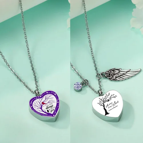 Miniatura 3 de RIPFEVURN Pequeñas mini urnas para cenizas humanas, recuerdo para adultos, hembra, hombre, árbol de la vida, joyería de cremación, collares de urna