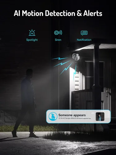 Miniatura 5 de blurams Cámara solar inalámbrica para exteriores, cámaras de seguridad PTZ de 360° inalámbricas para exteriores con seguimiento automático humano