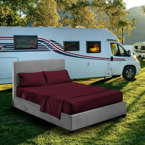 Miniatura 14 de Juego de sábanas para literas de autocaravana – 48 x 75 pulgadas, tamaño matrimonial 3/4, color azul aguamarina, litera para cuna, cama de caravana